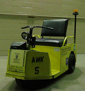 3-wheeled yellow security scooter